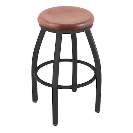 25 Swivel Counter Stool,Pewter Finish,Med Oak Seat